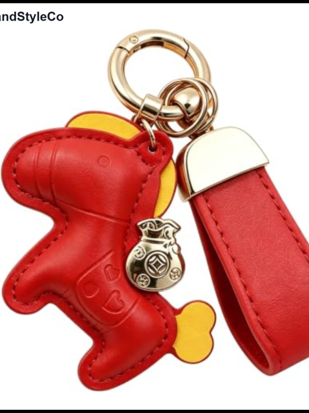 PU Leather Pony Keychain Bag Charm for Handbags & Car Keys